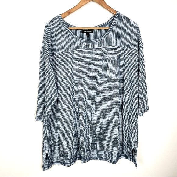 Lane Bryant Tops - Lane Bryant | Blue and White Stripe Top